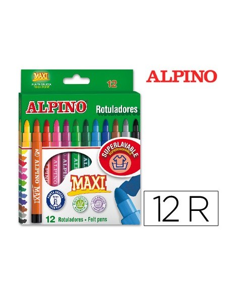 ROTULADOR ALPINO MAXI CAJA 12 COL.