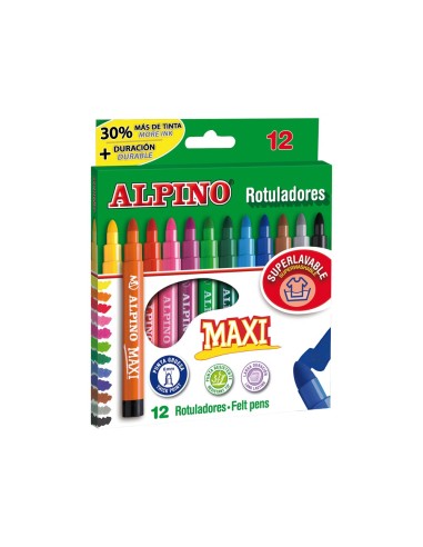 ROTULADOR ALPINO MAXI CAJA 12 COL.