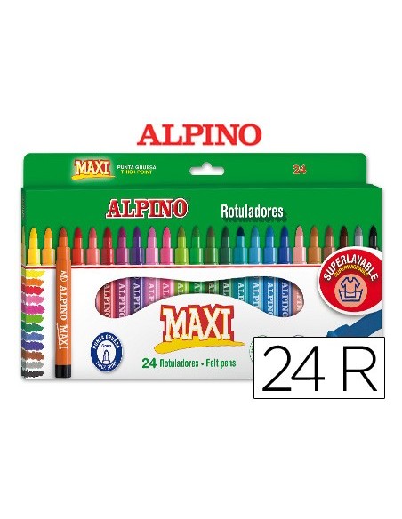 ROTULADOR ALPINO MAXI CAJA 24 COL.