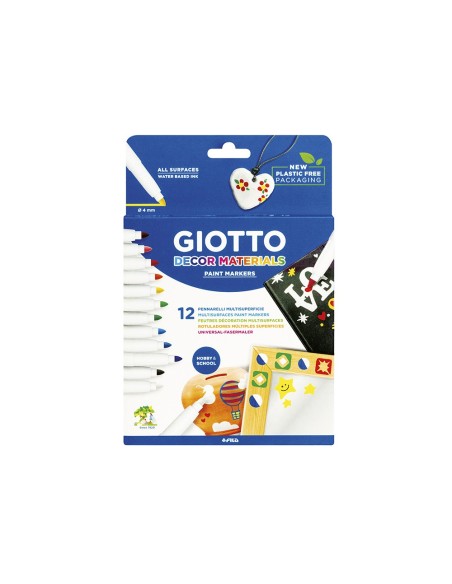 ROTULADOR GIOTTO DECOR MATERIALS CAJA 12 COL.SURT.