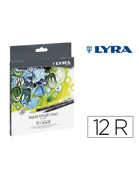 ROTULADOR LYRA AQUA BRUSH DUO CAJA 12 COL.