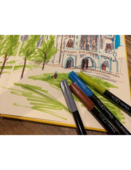 ROTULADOR LYRA AQUA BRUSH DUO CAJA 12 COL.