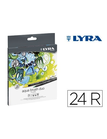 ROTULADOR LYRA AQUA BRUSH DUO CAJA 24 COL.