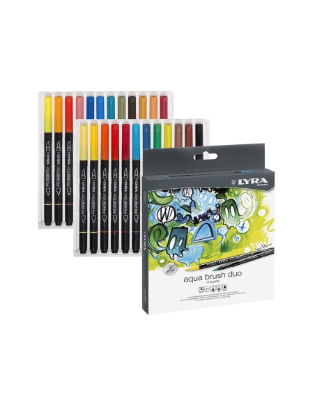 ROTULADOR LYRA AQUA BRUSH DUO CAJA 24 COL.