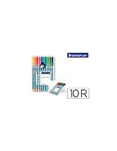 ROTULADOR STAEDTLER TRIPLUS FINELINER ESTUCHE 10 COLORES SURTIDOS 2