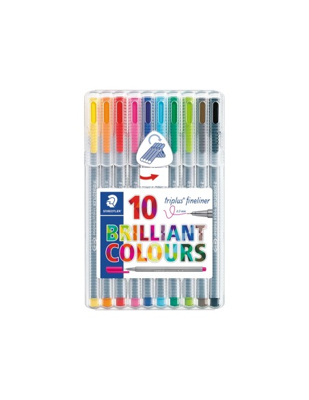 ROTULADOR STAEDTLER TRIPLUS FINELINER ESTUCHE 10 COLORES SURTIDOS