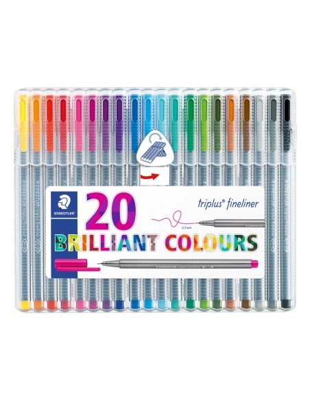 ROTULADOR STAEDTLER TRIPLUS FINELINER ESTUCHE 20 COLORES SURTIDOS