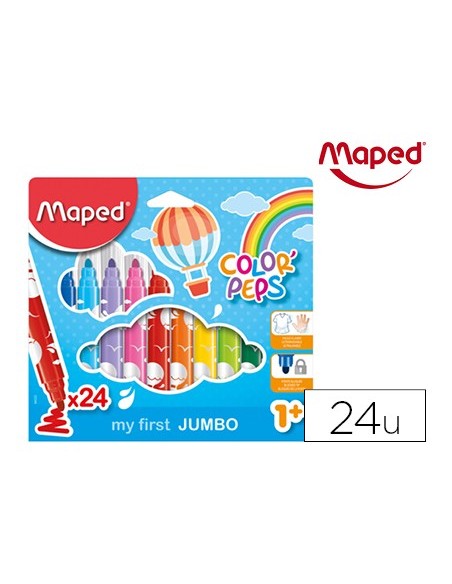 ROTULADOR MAPED COLOR PEPS EARLY AGE JUMBO CAJA 24 COLORES