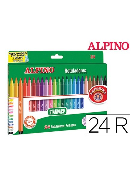 ROTULADOR ALPINO STANDARD CAJA DE 24 COLORES AR001003