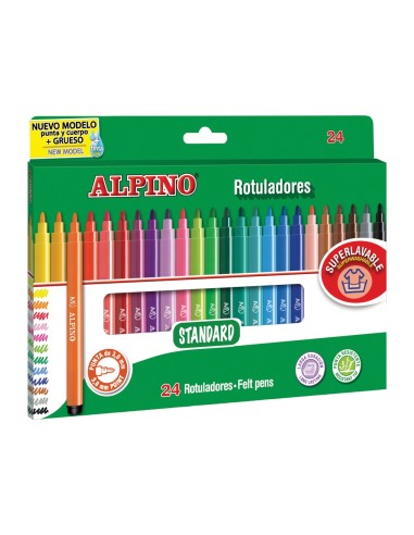 ROTULADOR ALPINO STANDARD CAJA DE 24 COLORES AR001003