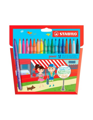 ROTULADOR STABILO POWER CAJA DE 18 COLORES
