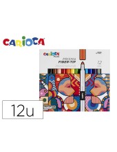 ROTULADOR CARIOCA PLUS PRISMA FIBER-TIP FIBRA CAJA 12 UD.SURT.