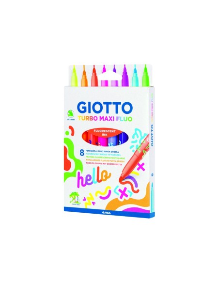 ROTULADOR GIOTTO TURBO MAXI FLUO CAJA 8 UD.SURT.