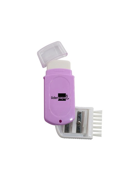 GOMA LIDERPAPEL RECTANGULAR SACAPUNTAS 2 USOS CEPILLO SURT.