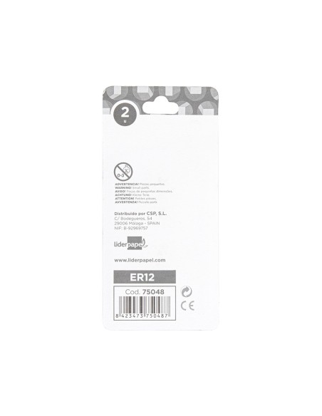 REPUESTO GOMA LIDERPAPEL TRIANGULAR SACAPUNTAS BLISTER 2 UNIDADES