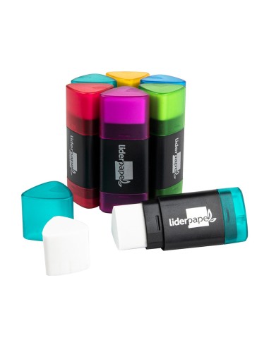REPUESTO GOMA LIDERPAPEL TRIANGULAR SACAPUNTAS BLISTER 2 UNIDADES