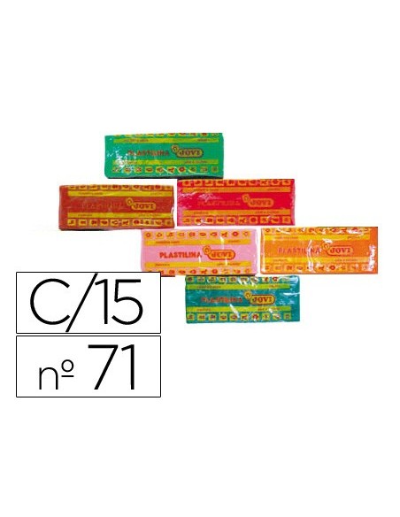 PLASTILINA JOVI 71 SURTIDA TAMAÑO MEDIANO CAJA 15 UDS.