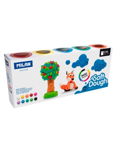 PASTA MILAN MODELAR SOFT DOUGH BASIC CAJA 10 BOTES SURT.85 G