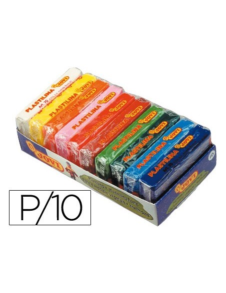 PLASTILINA JOVI BANDEJA C/10 PAQUETES COL.SURT. TAMAÑO PEQUEÑO