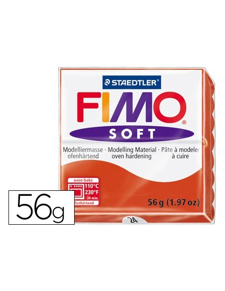 PASTA STAEDTLER FIMO SOFT 56 GR COLOR ROJO INDIAN