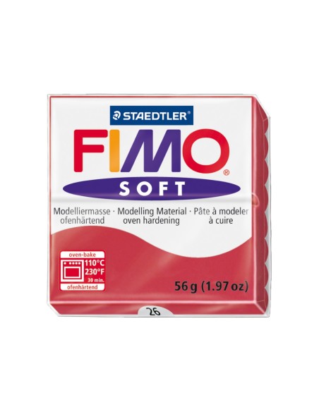 PASTA STAEDTLER FIMO SOFT 56 GR COLOR ROJO CEREZA