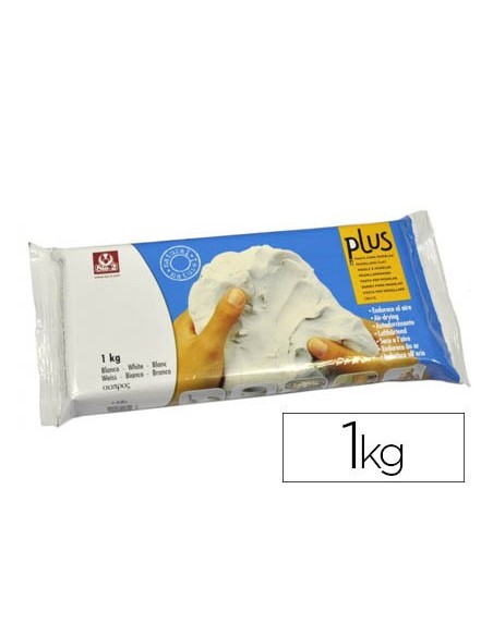 ARCILLA SIO-2 PLUS QUE ENDURECE AL AIRE BLANCO PAQUETE DE 1 KG