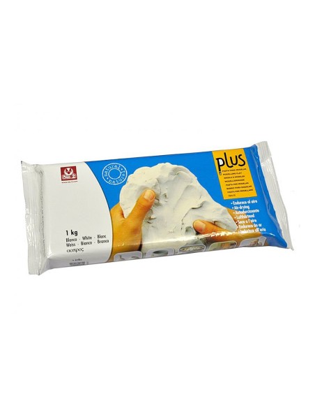 ARCILLA SIO-2 PLUS QUE ENDURECE AL AIRE BLANCO PAQUETE DE 1 KG