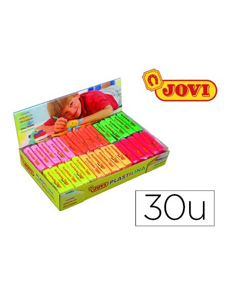 PLASTILINA JOVI 70F TAMAÐO PEQUEÐO CAJA 30UD.COLORES FLUORESCENTES