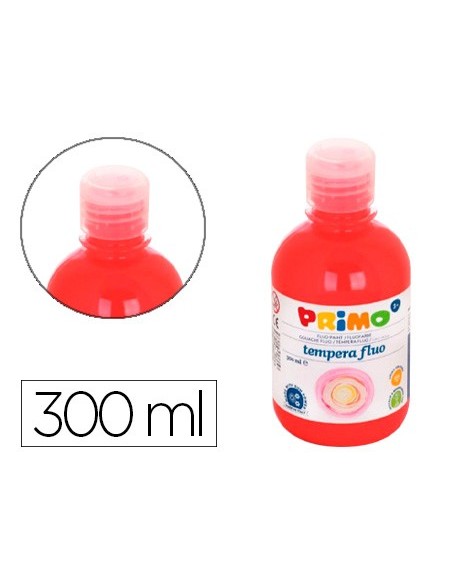 TEMPERA LIQUIDA PRIMO ESCOLAR 300 ML ROJO FLUORESCENTE