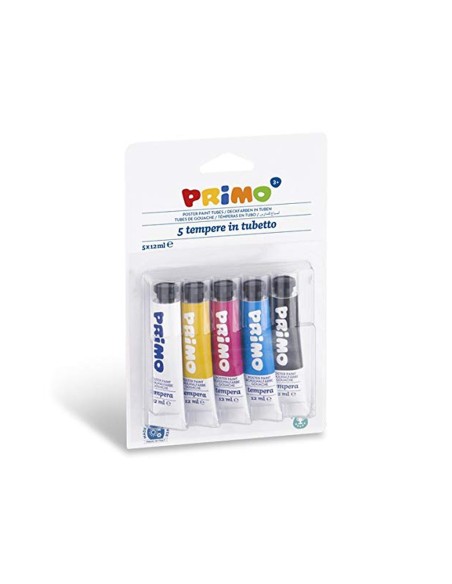 TEMPERA PRIMO TUBO AL.DE 12 ML BLISTER 5 SURT.