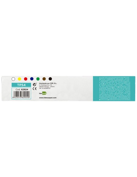 TEMPERA LIDERPAPEL ESCOLAR 40 ML 7 COLORES SURTIDOS + PINCEL