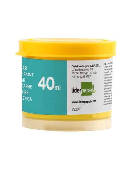 TEMPERA LIDERPAPEL ESCOLAR 40 ML AMARILLO