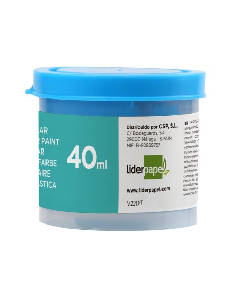 TEMPERA LIDERPAPEL ESCOLAR 40 ML AZUL