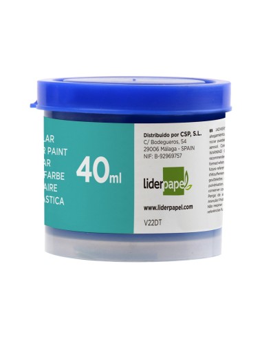 TEMPERA LIDERPAPEL ESCOLAR 40 ML AZUL ULTRAMAR