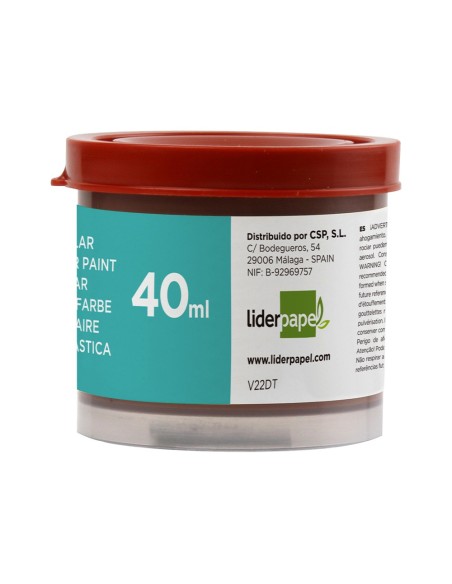 TEMPERA LIDERPAPEL ESCOLAR 40 ML MARRON
