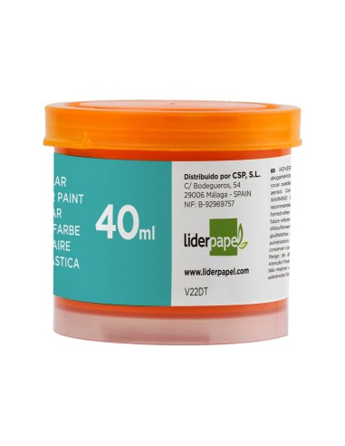 TEMPERA LIDERPAPEL ESCOLAR 40 ML NARANJA