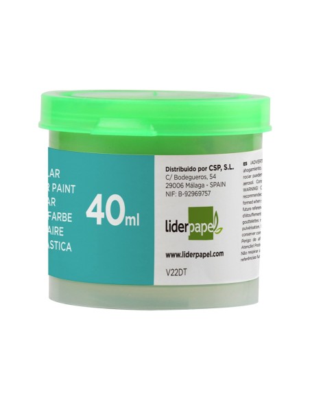 TEMPERA LIDERPAPEL ESCOLAR 40 ML VERDE CLARO