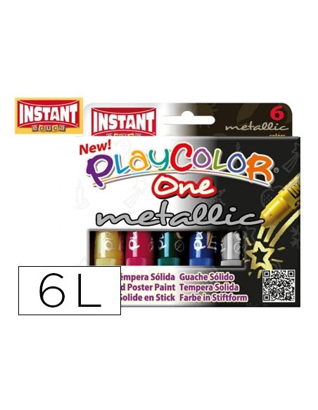 TEMPERA SOLIDA BARRA INSTANT C/6 COLORES METALIZADOS SURTIDOS 10321