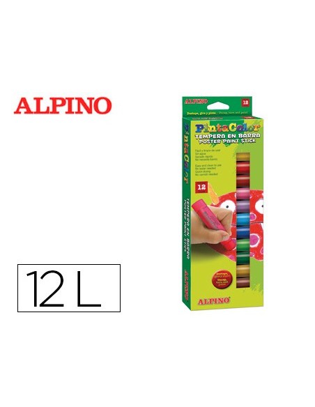 TEMPERA EN BARRA ALPINO PINTACOLOR CAJA 12 COLORES SURTIDOS PX000012