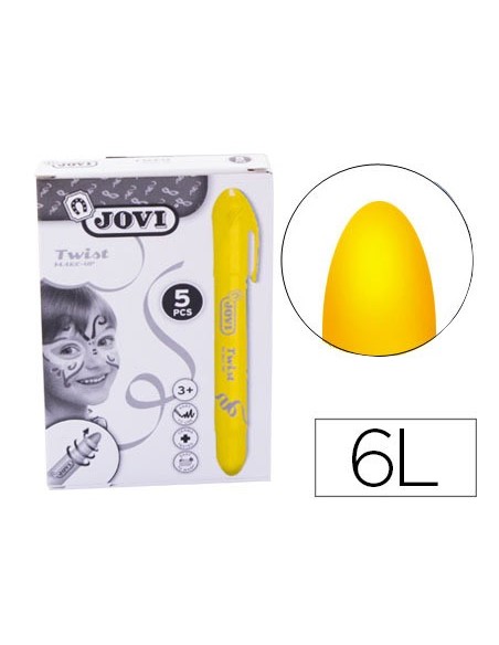 BARRA DE MAQUILLAJE JOVI TWIST MAKE-UP AMARILLO CAJA DE 5 UNIDADES