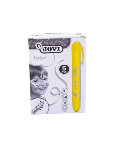 BARRA DE MAQUILLAJE JOVI TWIST MAKE-UP AMARILLO CAJA DE 5 UNIDADES