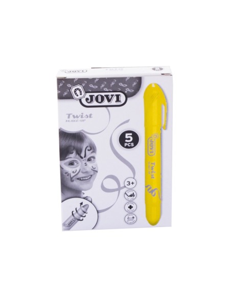 BARRA DE MAQUILLAJE JOVI TWIST MAKE-UP AMARILLO CAJA DE 5 UNIDADES
