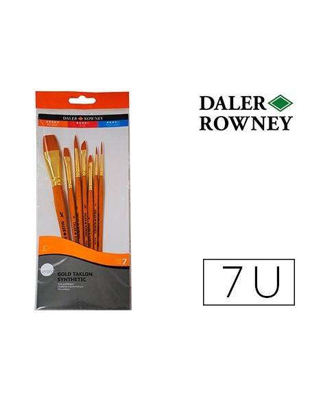PINCELES DALER ROWNEY SIMPLY ART SINT. MANGO CORTO DORADO BLIS. 7 UD.