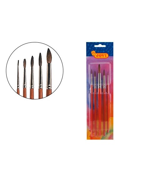 PINCELES ACUARELA JOVI BLISTER 5 UDS. SURTIDAS
