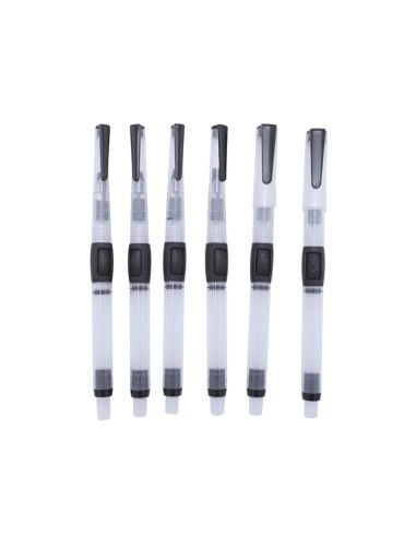 PINCELES  RECARGABLES ACUARELABLES SET 6 UD.GROSOR PUNTAS SURTIDAS