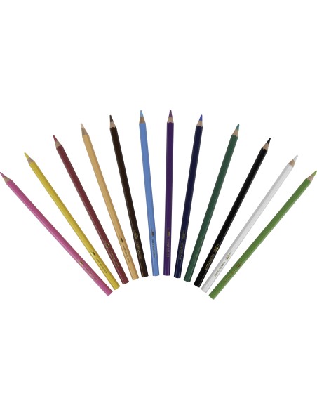 LAPICES DE COLORES ACUARELABLES LIDERPAPEL CAJA DE 12 COLORES LC09