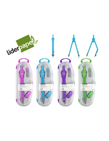 COMPAS LIDERPAPEL ARTICULADO CON ADAPTADOR UNIVERSAL COLOR MP17