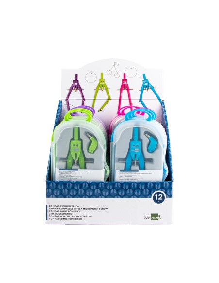COMPAS LIDERPAPEL MICROMETRICO CON ADAPTADOR COLOR MP18