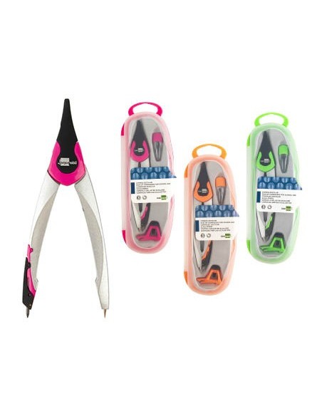 COMPAS LIDERPAPEL ADAPTADOR UN IVERSAL Y MINAS COLORES SURTIDOS