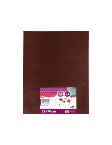 PAPEL SEDA MARRON 52X76 CM 18 GR PAQUETE 25 H.
